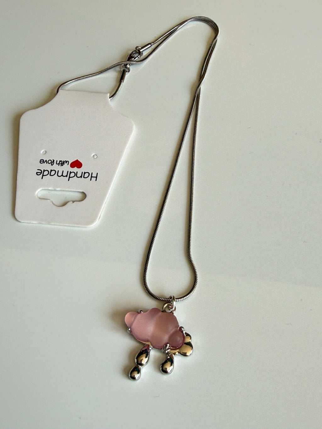 Handmade Fairycore - Whimsical Pink Gem Necklace 18” Beadsbylillixx