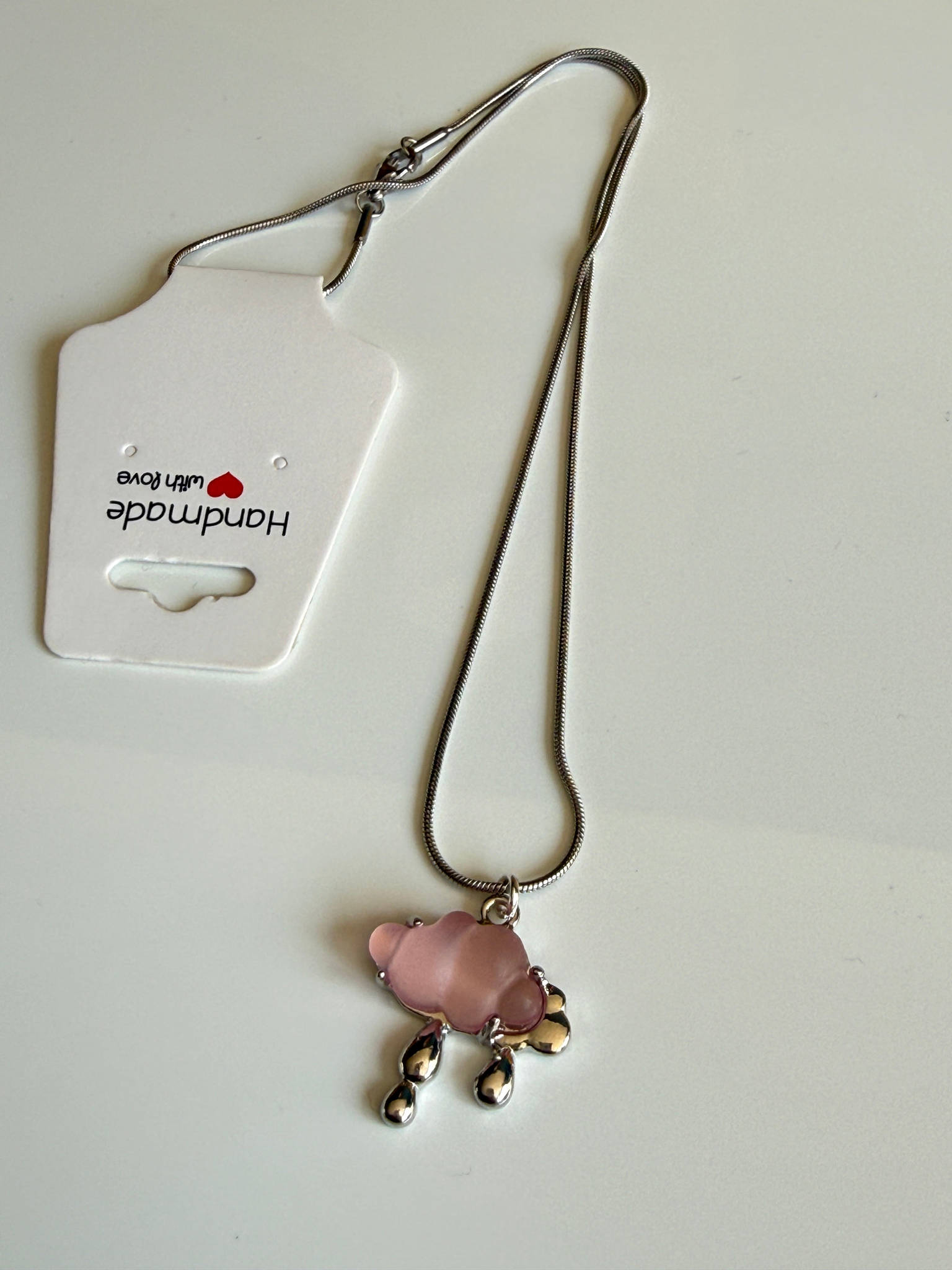 Handmade Fairycore - Whimsical Pink Gem Necklace 18” Beadsbylillixx