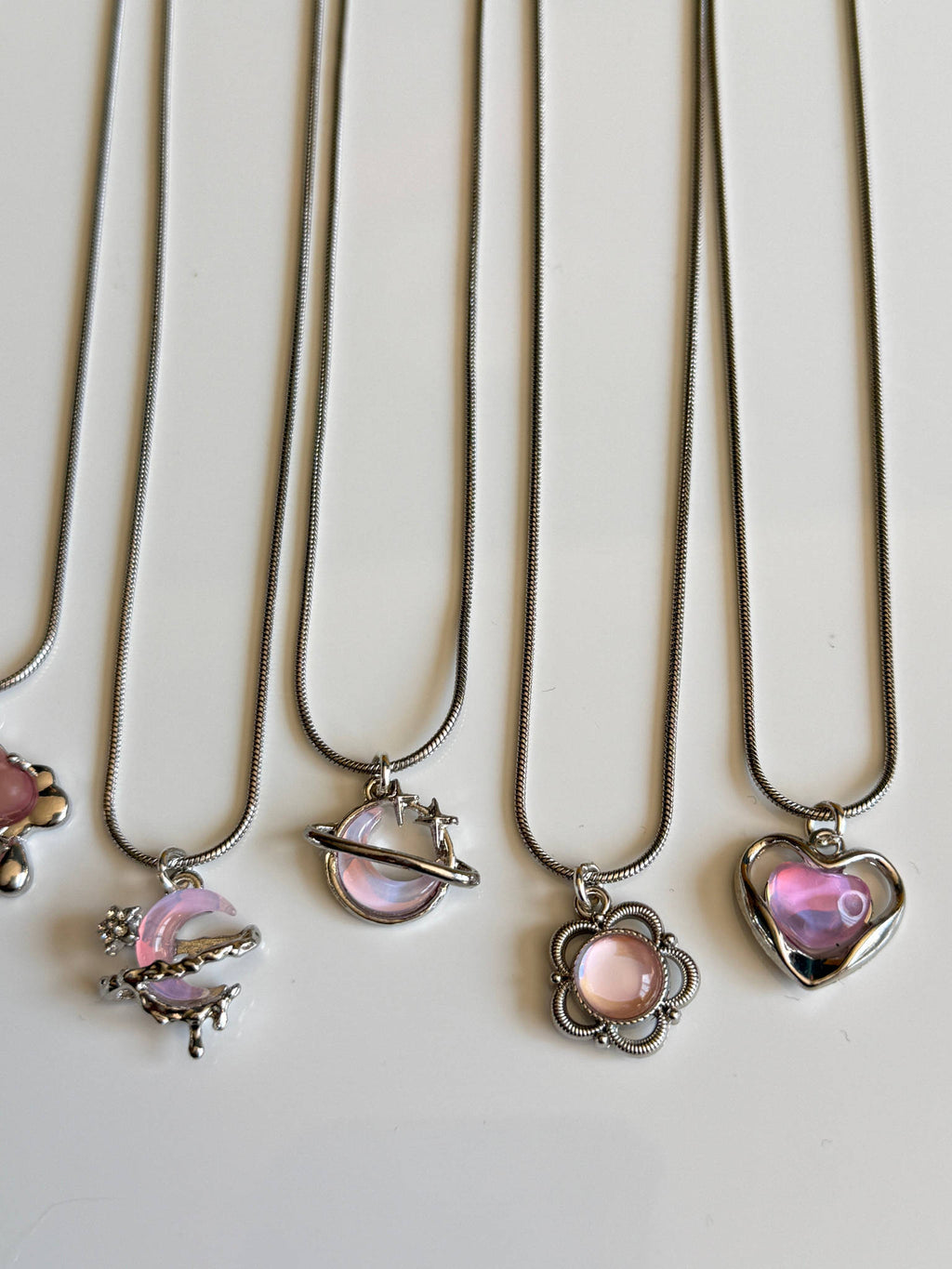 Handmade Fairycore - Whimsical Pink Gem Necklace 18” Beadsbylillixx