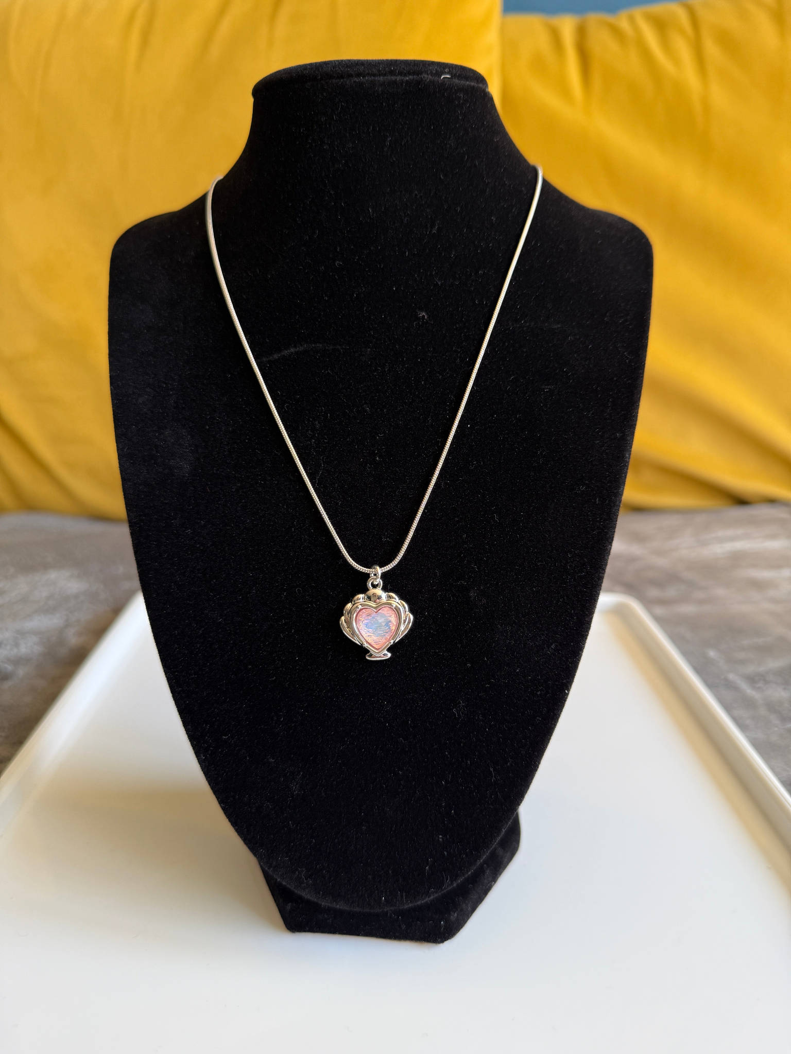 Handmade Fairycore - Whimsical Pink Gem Necklace 18” Beadsbylillixx