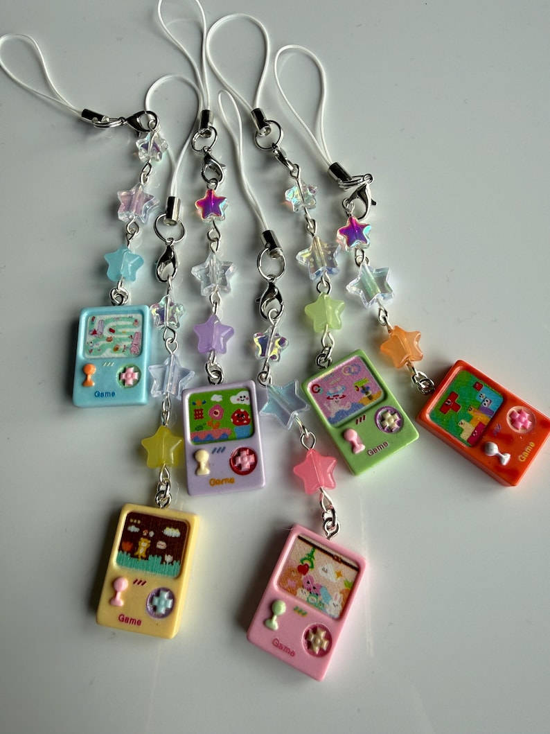 Handmade Game Console Phone Charm, Y2K Kawaii Mobile Accessory Beadsbylillixx
