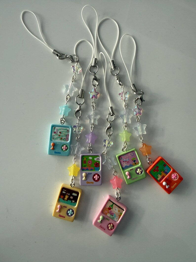 Handmade Game Console Phone Charm, Y2K Kawaii Mobile Accessory Beadsbylillixx