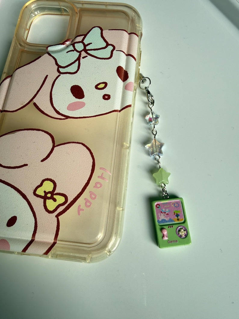 Handmade Game Console Phone Charm, Y2K Kawaii Mobile Accessory Beadsbylillixx