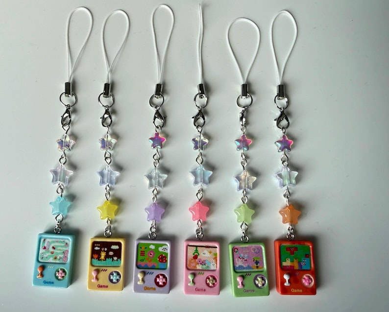 Handmade Game Console Phone Charm, Y2K Kawaii Mobile Accessory Beadsbylillixx