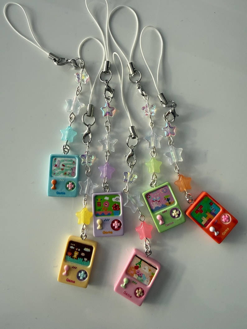 Handmade Game Console Phone Charm, Y2K Kawaii Mobile Accessory Beadsbylillixx