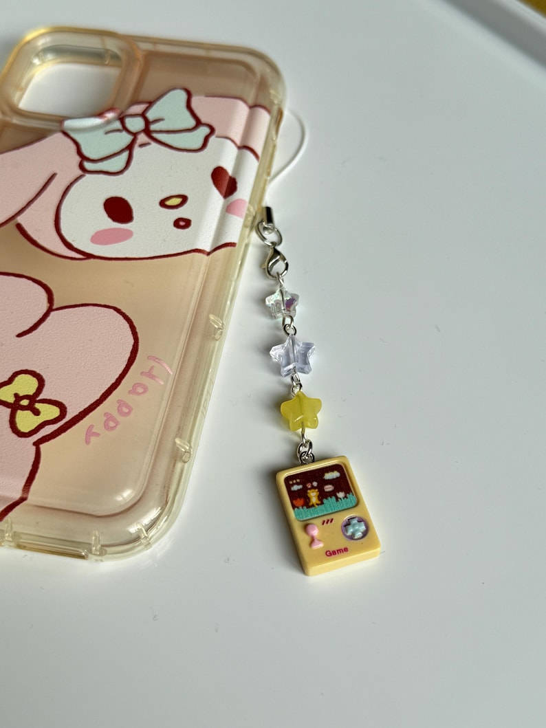 Handmade Game Console Phone Charm, Y2K Kawaii Mobile Accessory Beadsbylillixx