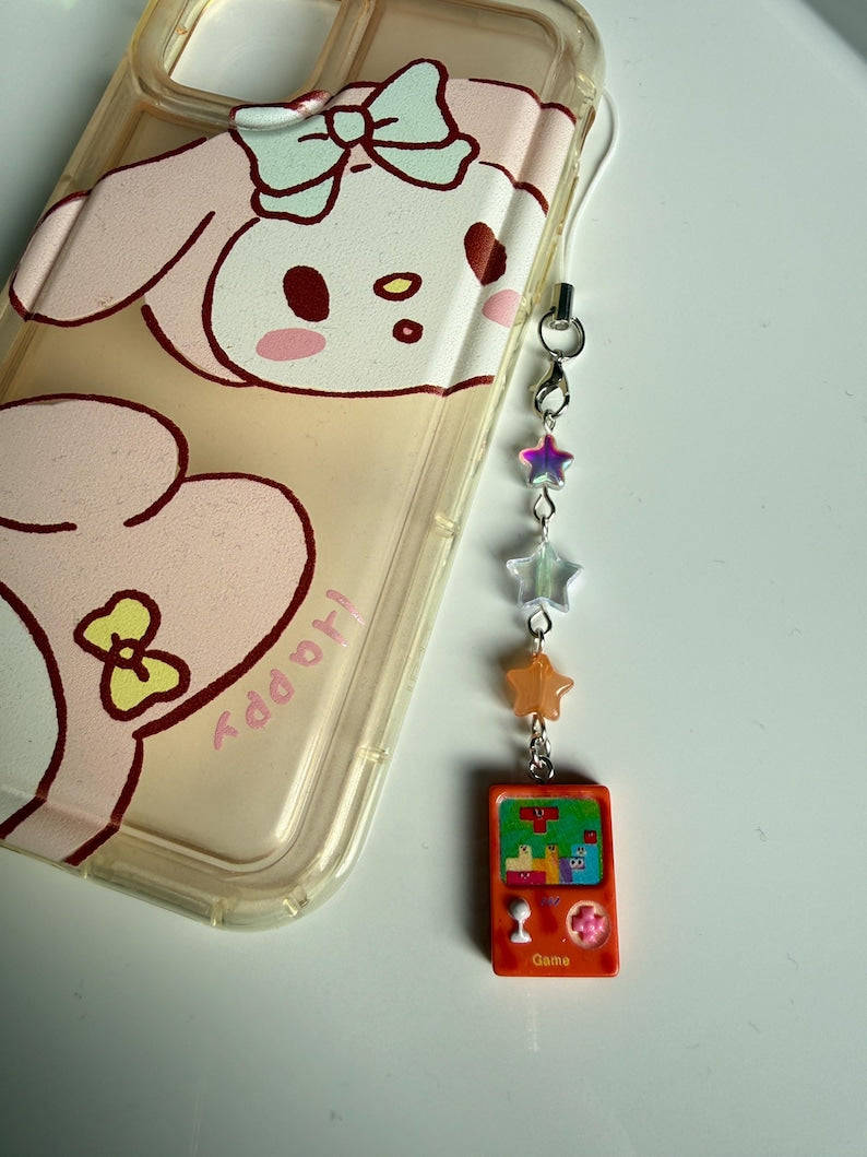 Handmade Game Console Phone Charm, Y2K Kawaii Mobile Accessory Beadsbylillixx