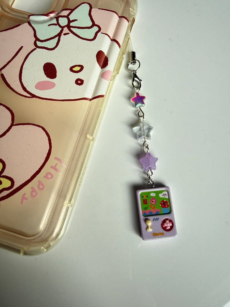 Handmade Game Console Phone Charm, Y2K Kawaii Mobile Accessory Beadsbylillixx