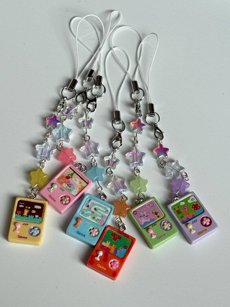 Handmade Game Console Phone Charm, Y2K Kawaii Mobile Accessory Beadsbylillixx