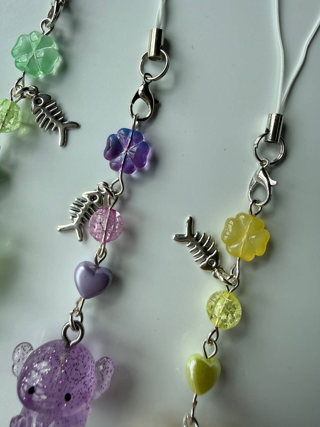 Handmade Glow-in-the-Dark Axolotl Phone Charm | Oceancore Collection Beadsbylillixx