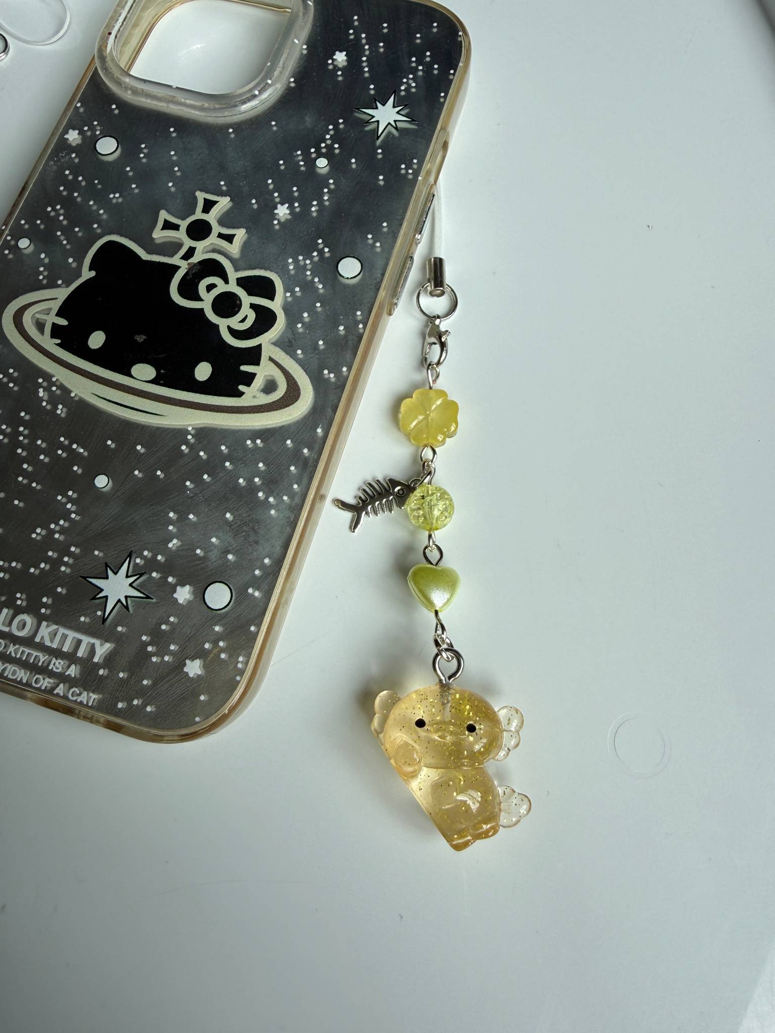 Handmade Glow-in-the-Dark Axolotl Phone Charm | Oceancore Collection Beadsbylillixx