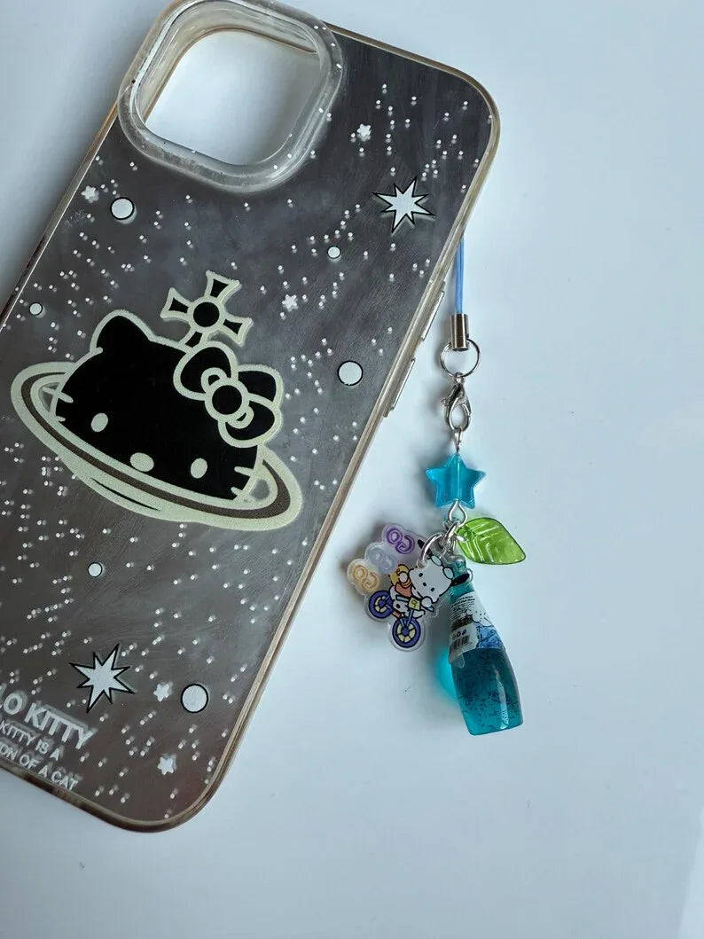 Handmade Japanese Chia Seed bottle Phone Charms, beaded accessories, soda bottle phone charms Beadsbylillixx