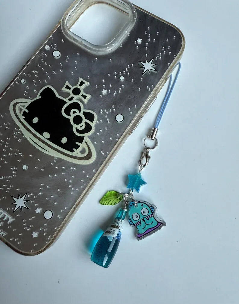 Handmade Japanese Chia Seed bottle Phone Charms, beaded accessories, soda bottle phone charms Beadsbylillixx