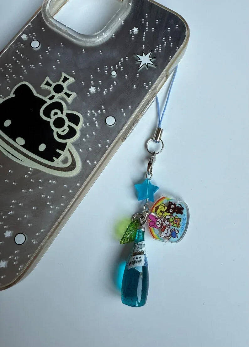 Handmade Japanese Chia Seed bottle Phone Charms, beaded accessories, soda bottle phone charms Beadsbylillixx