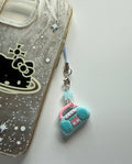 Handmade Kawaii Boombox Phone Charm, Y2K Retro Music charm, Pastel Tech Accessory Beadsbylillixx