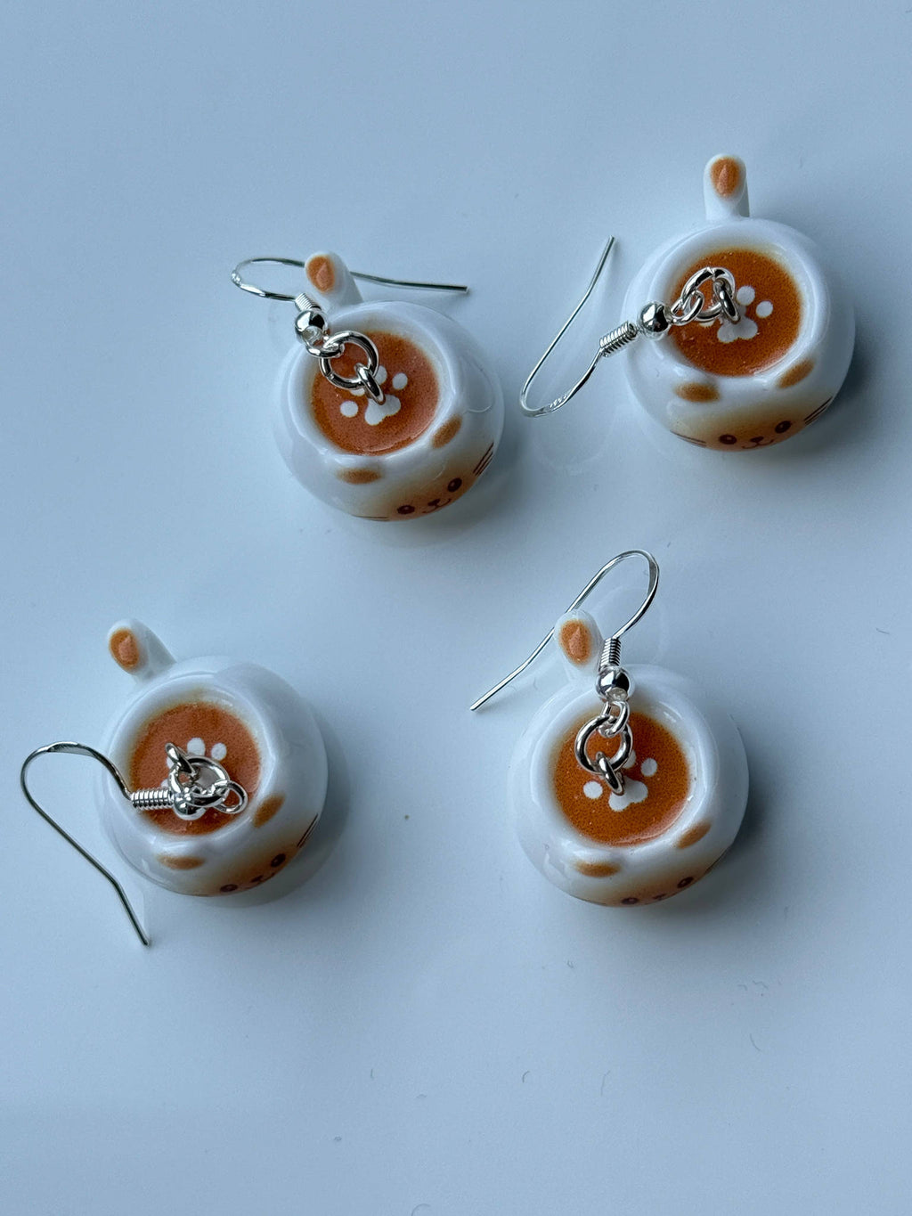 Handmade Kawaii Cappuccino kitty Earrings –  Y2K Style Beadsbylillixx
