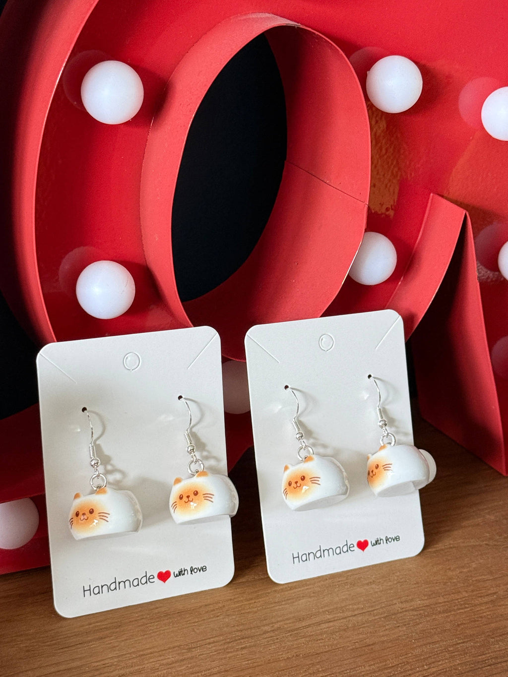 Handmade Kawaii Cappuccino kitty Earrings –  Y2K Style Beadsbylillixx