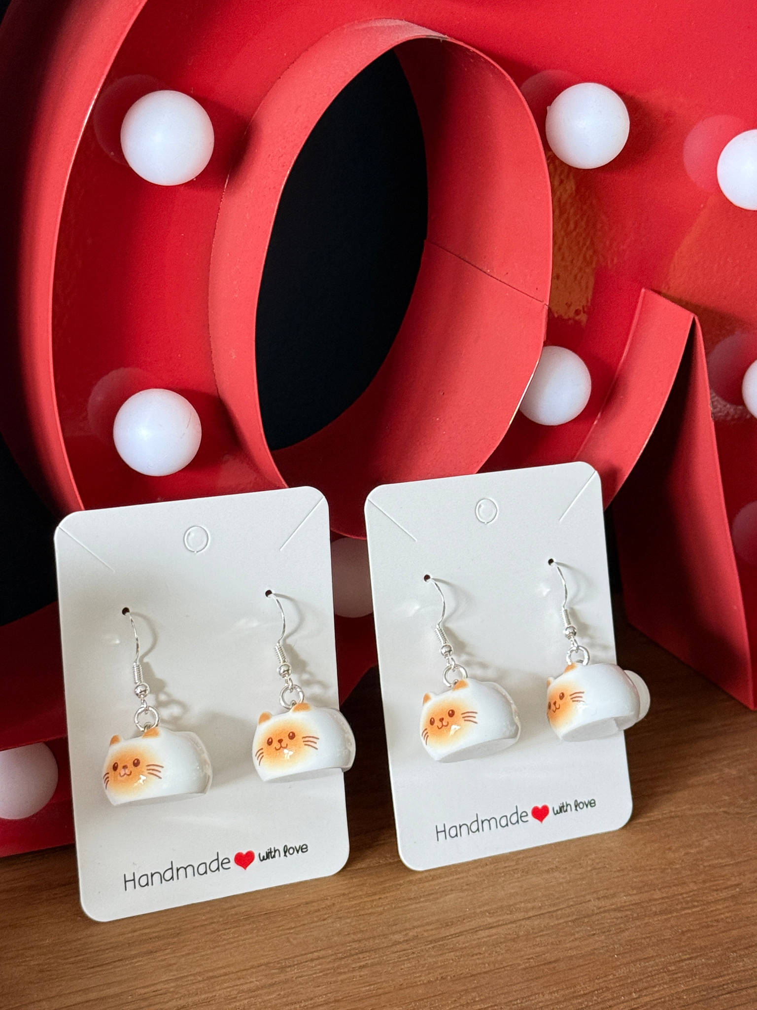 Handmade Kawaii Cappuccino kitty Earrings –  Y2K Style Beadsbylillixx