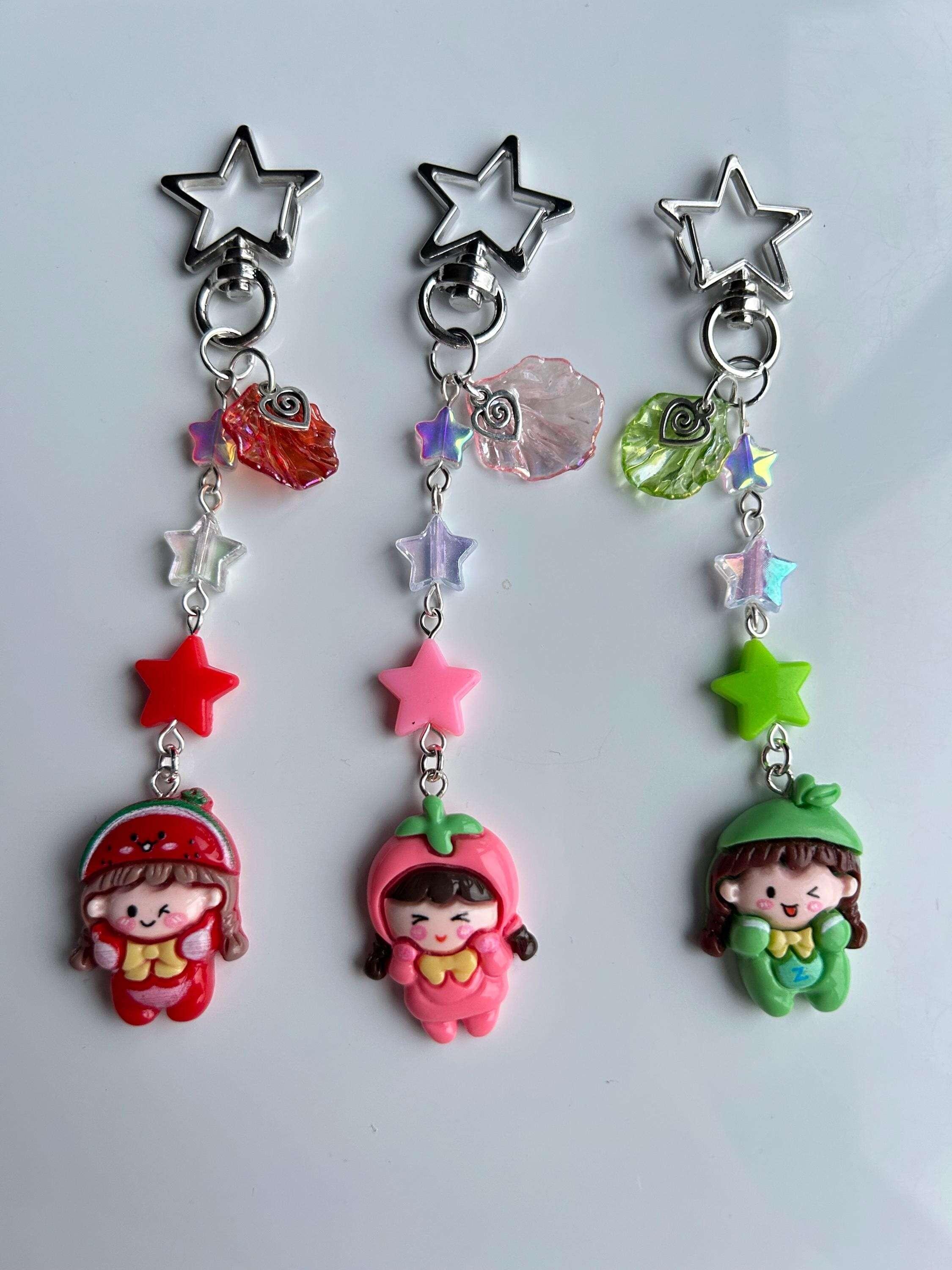 HANDMADE Kawaii Cute Fruit Girl Keychains - Beadsbylillixx