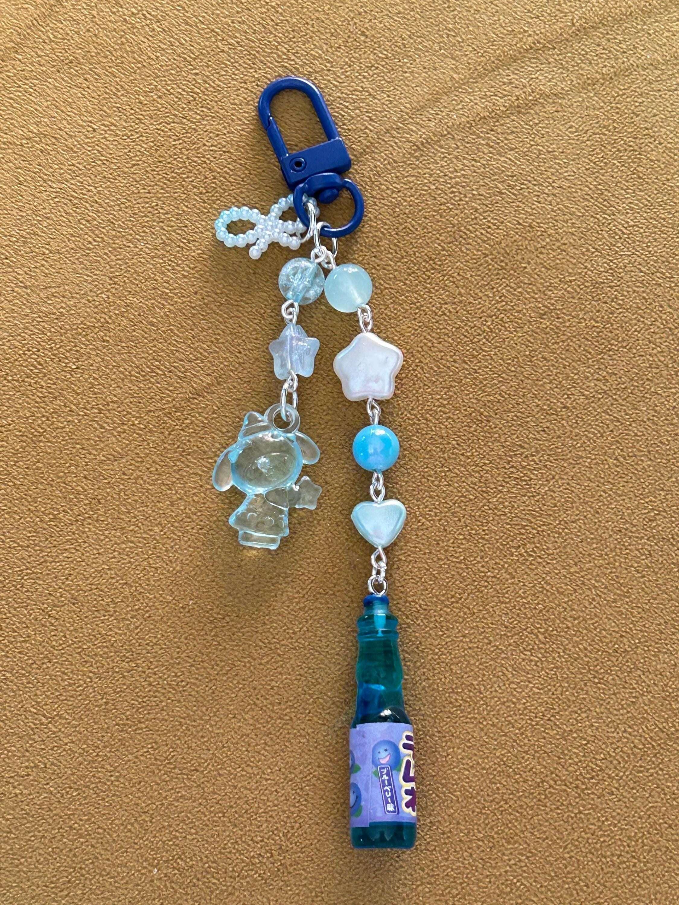 HANDMADE Kawaii Cute Themed Sanrio Ramune Drink Bottle Keychains - Beadsbylillixx