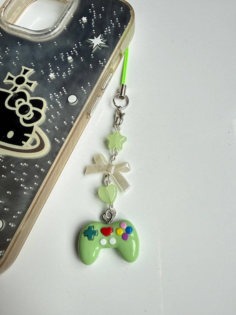 Handmade Kawaii Game Controller Phone Charm Beadsbylillixx
