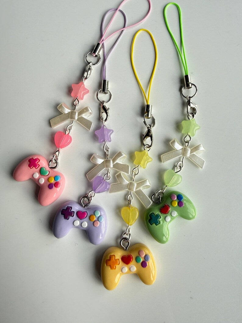 Handmade Kawaii Game Controller Phone Charm Beadsbylillixx