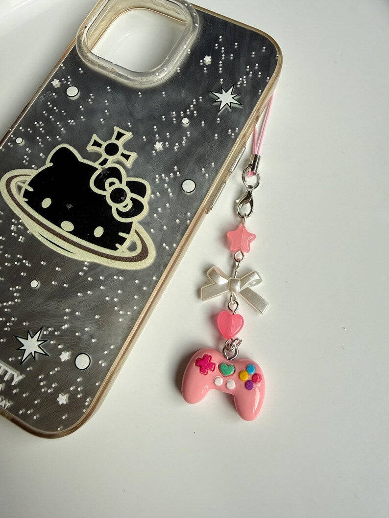 Handmade Kawaii Game Controller Phone Charm Beadsbylillixx