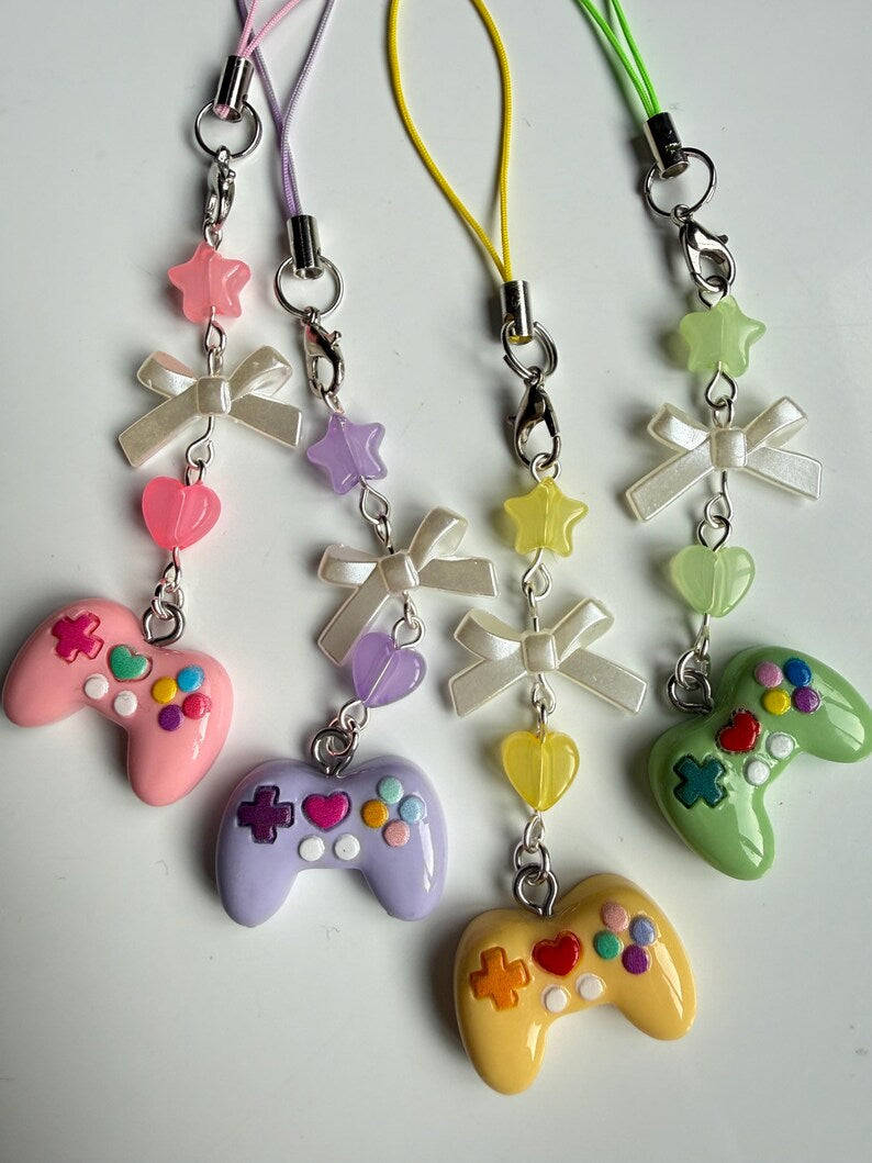 Handmade Kawaii Game Controller Phone Charm Beadsbylillixx