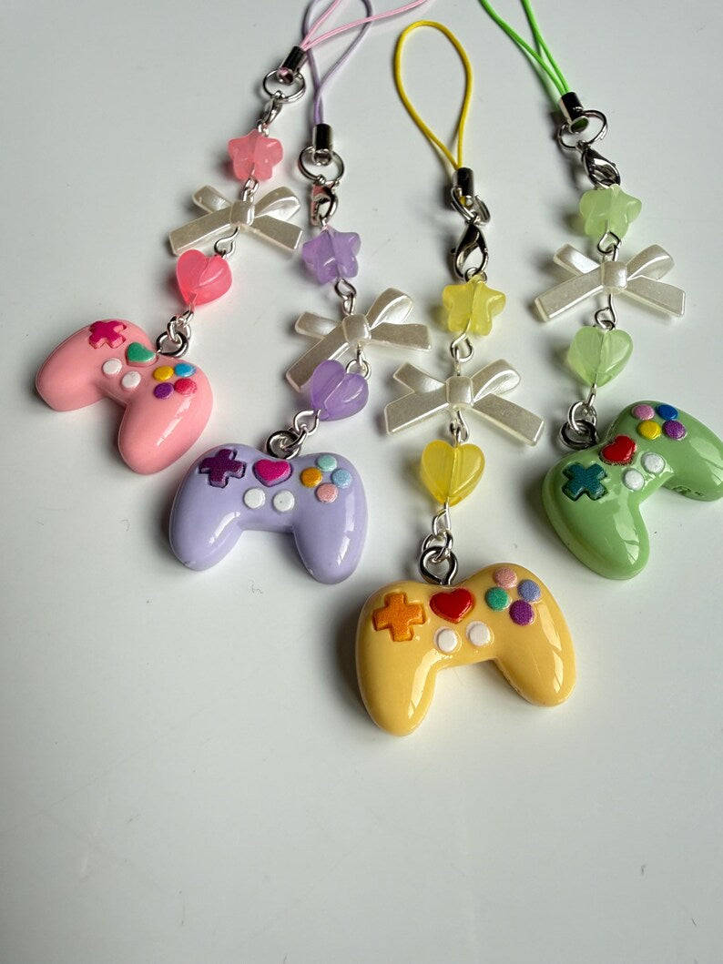 Handmade Kawaii Game Controller Phone Charm Beadsbylillixx