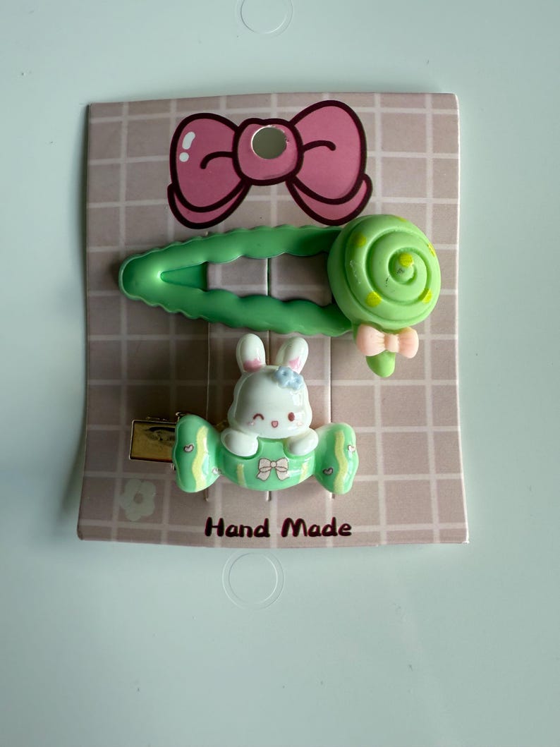 Handmade Kawaii Hair Clips – Colorful Resin & Acrylic Slides Beadsbylillixx