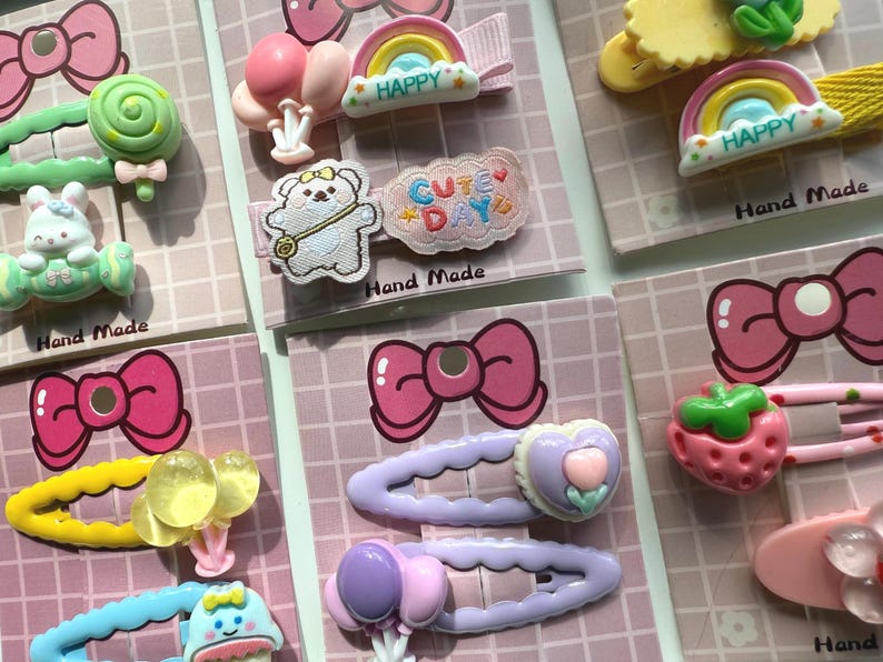 Handmade Kawaii Hair Clips – Colorful Resin & Acrylic Slides Beadsbylillixx