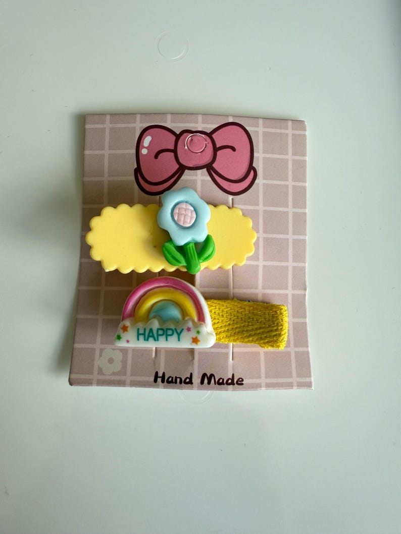 Handmade Kawaii Hair Clips – Colorful Resin & Acrylic Slides Beadsbylillixx