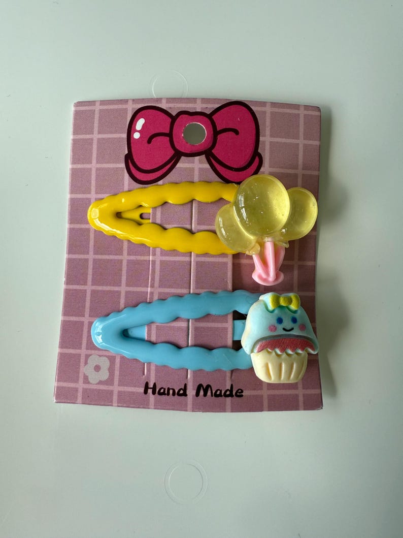 Handmade Kawaii Hair Clips – Colorful Resin & Acrylic Slides Beadsbylillixx
