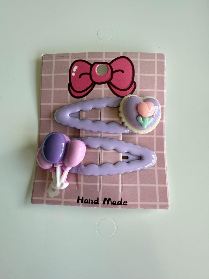 Handmade Kawaii Hair Clips – Colorful Resin & Acrylic Slides Beadsbylillixx