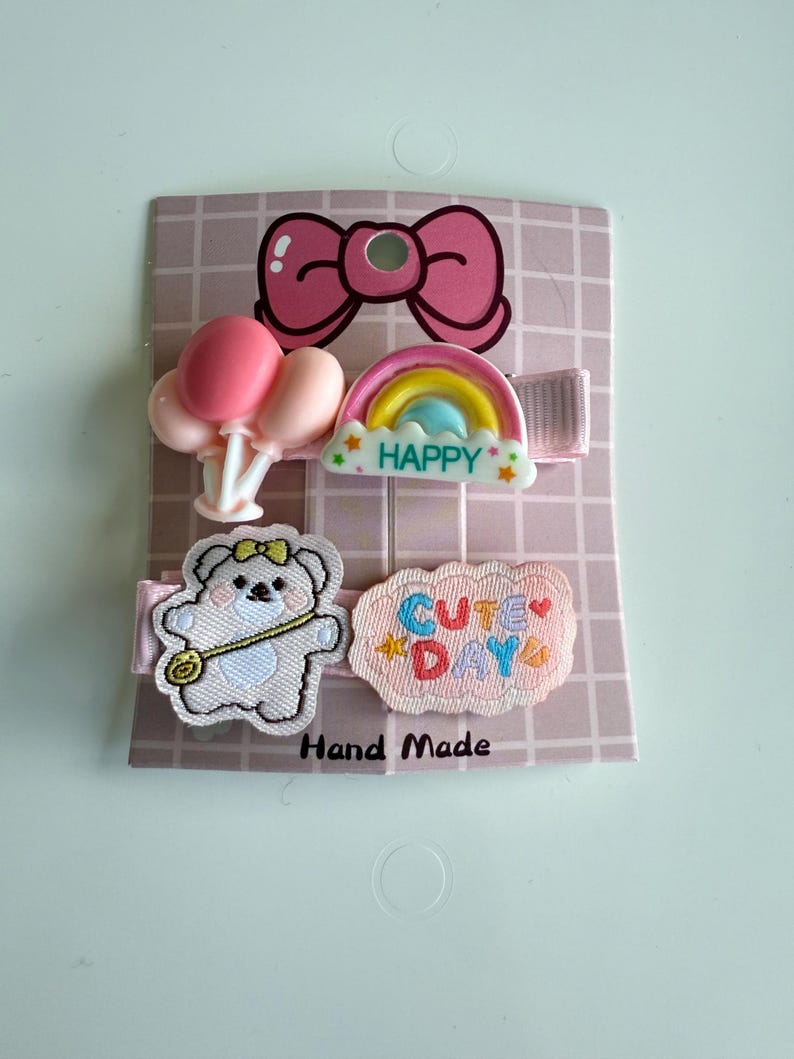 Handmade Kawaii Hair Clips – Colorful Resin & Acrylic Slides Beadsbylillixx
