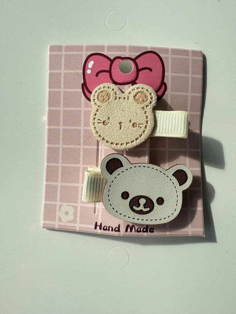 Handmade Kawaii Hair slides, choco bear and vanilla range Beadsbylillixx
