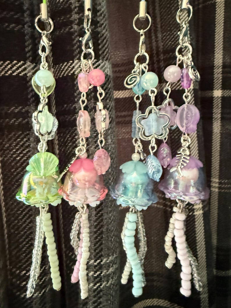 Handmade Kawaii Jellyfish Phone Charm Beadsbylillixx