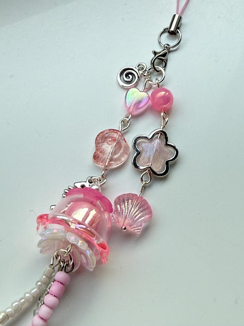 Handmade Kawaii Jellyfish Phone Charm Beadsbylillixx