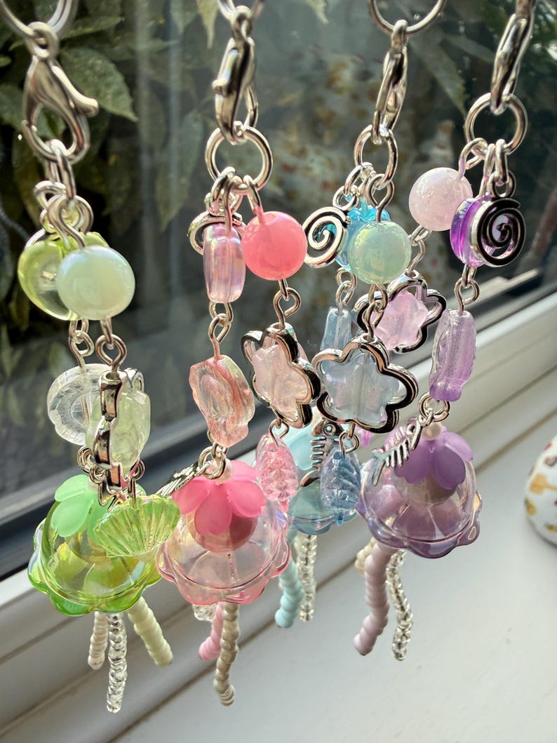 Handmade Kawaii Jellyfish Phone Charm Beadsbylillixx