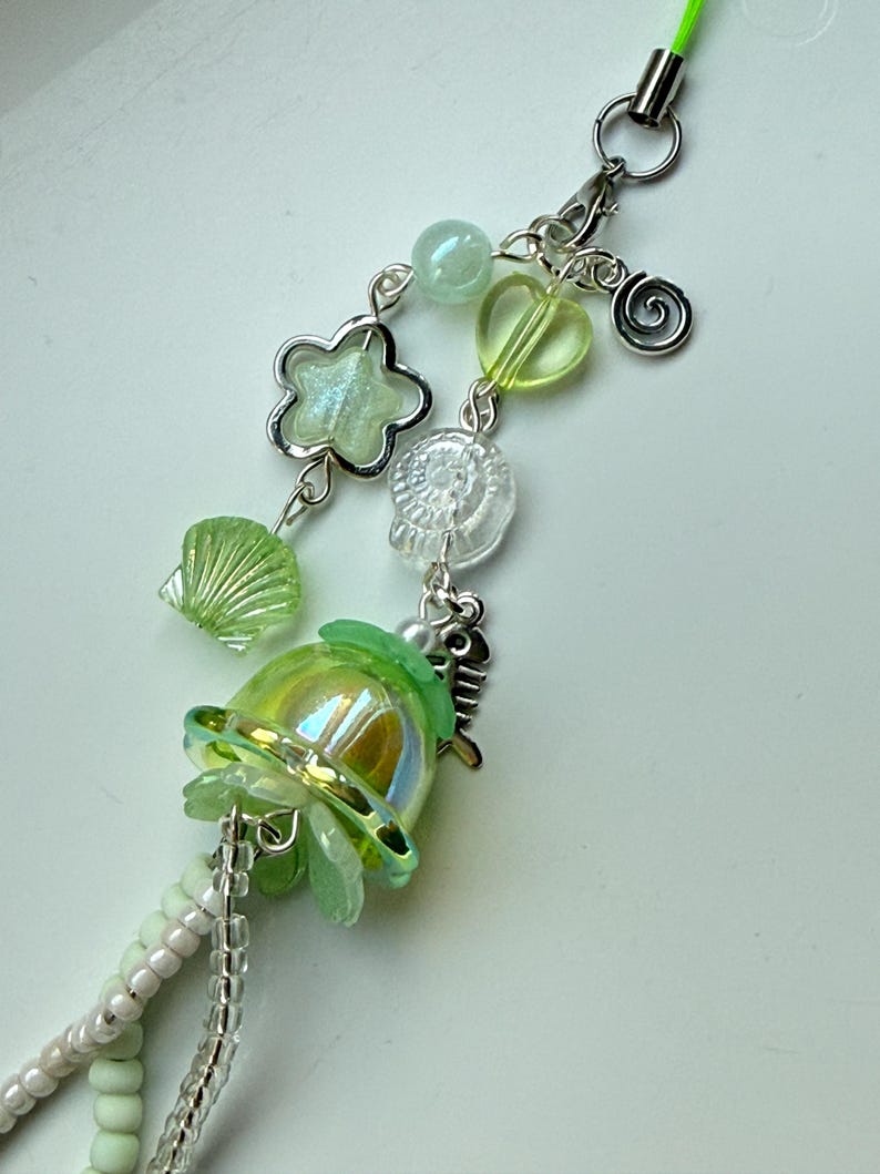 Handmade Kawaii Jellyfish Phone Charm Beadsbylillixx