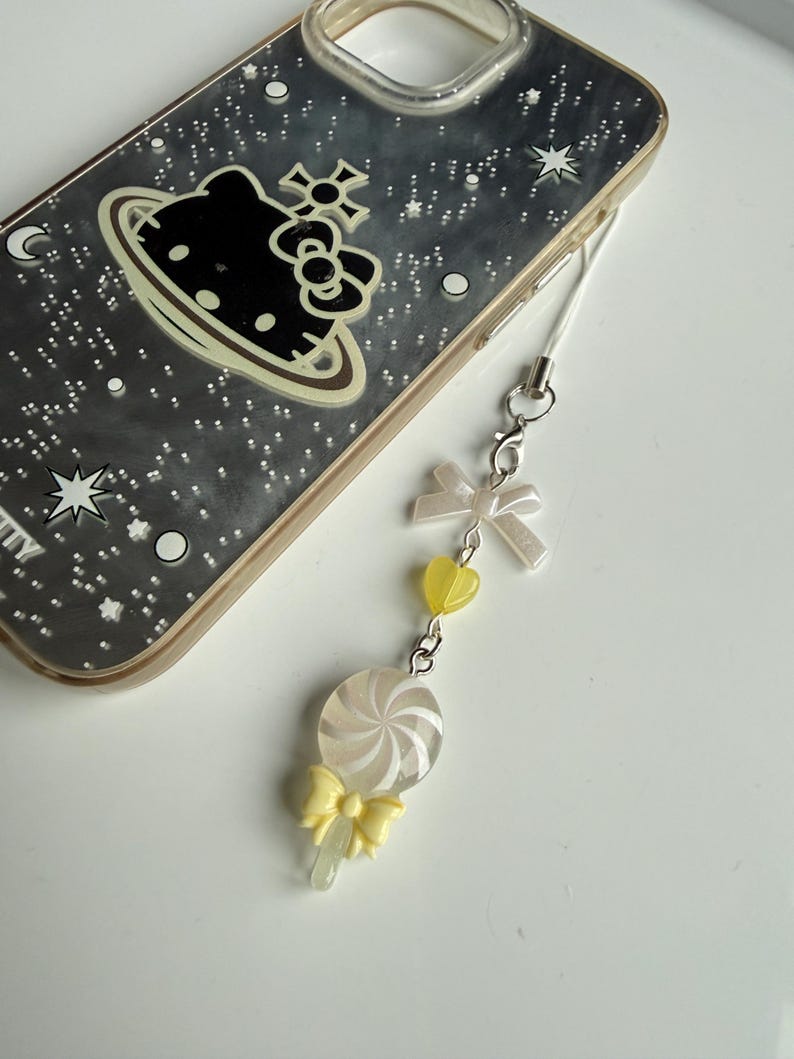 Handmade Kawaii Lollipop Phone Charm Beadsbylillixx