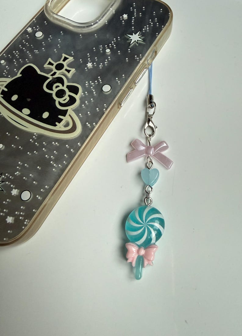 Handmade Kawaii Lollipop Phone Charm Beadsbylillixx