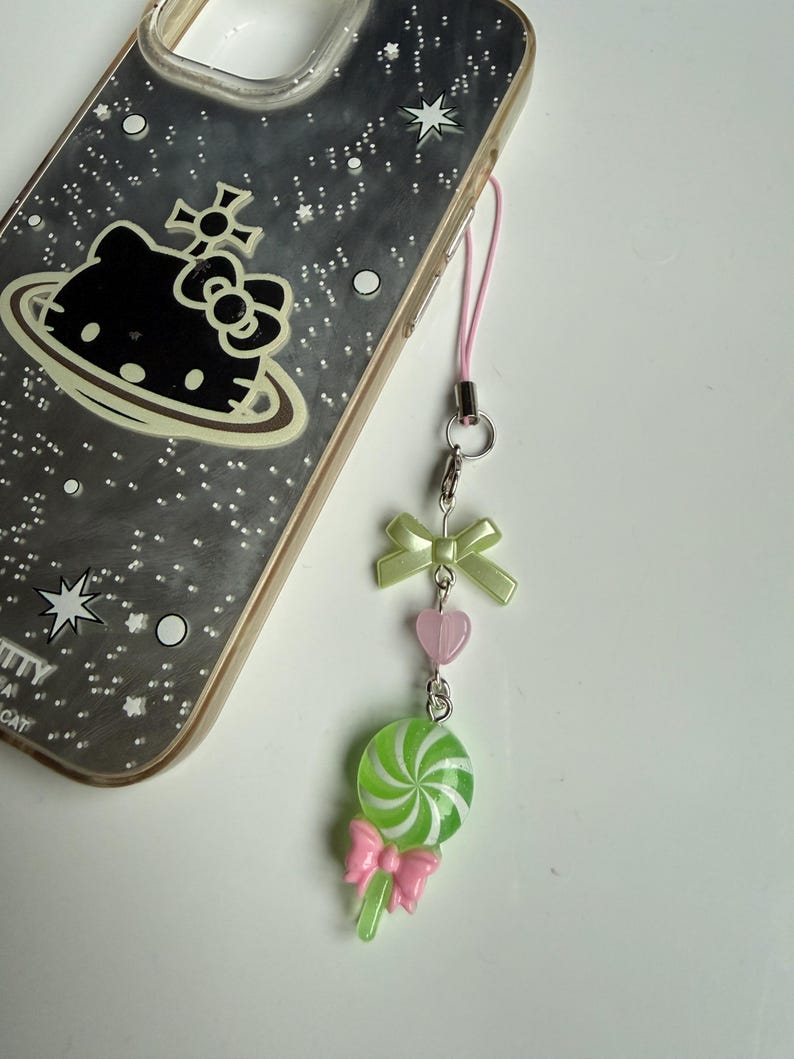 Handmade Kawaii Lollipop Phone Charm Beadsbylillixx
