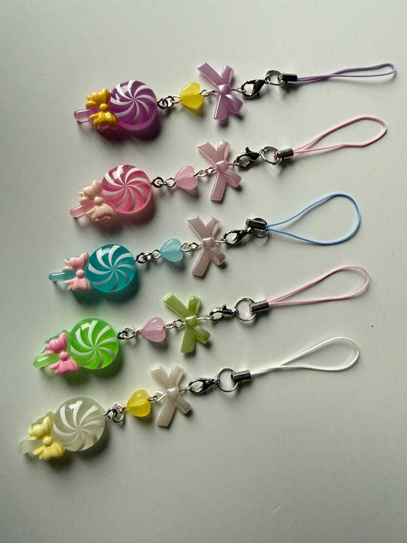 Handmade Kawaii Lollipop Phone Charm Beadsbylillixx