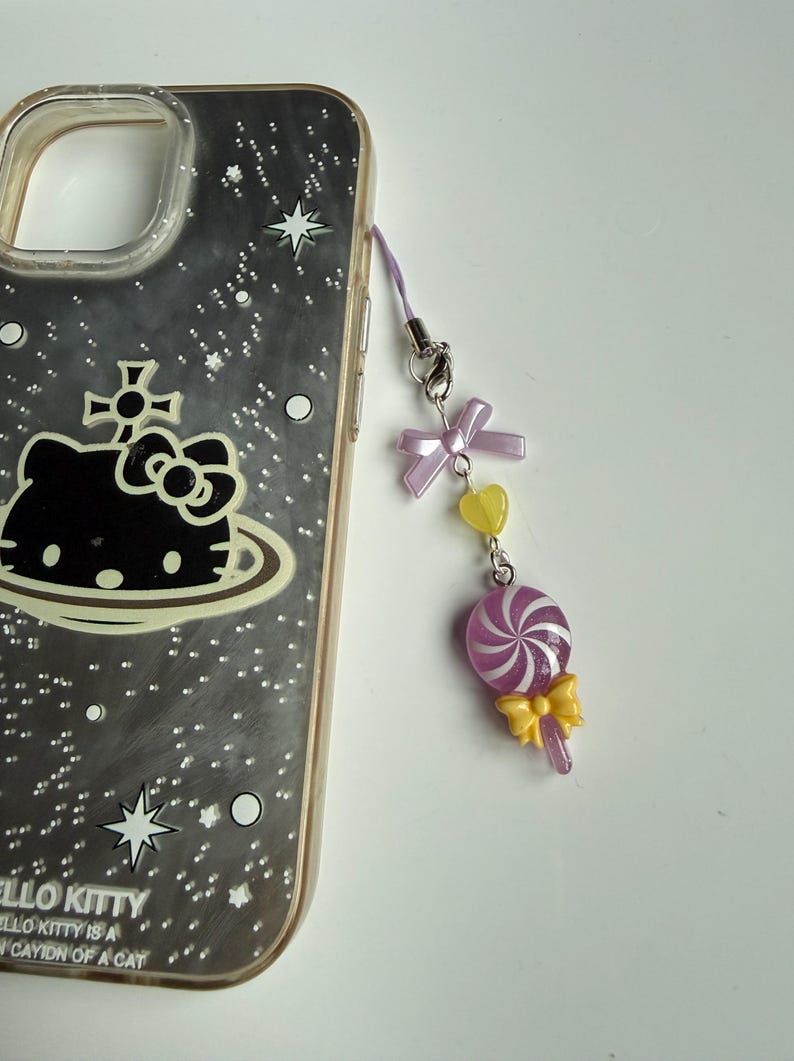 Handmade Kawaii Lollipop Phone Charm Beadsbylillixx