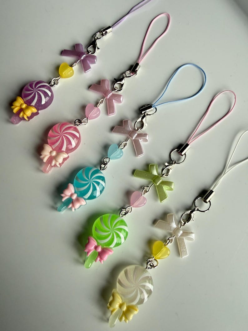 Handmade Kawaii Lollipop Phone Charm Beadsbylillixx