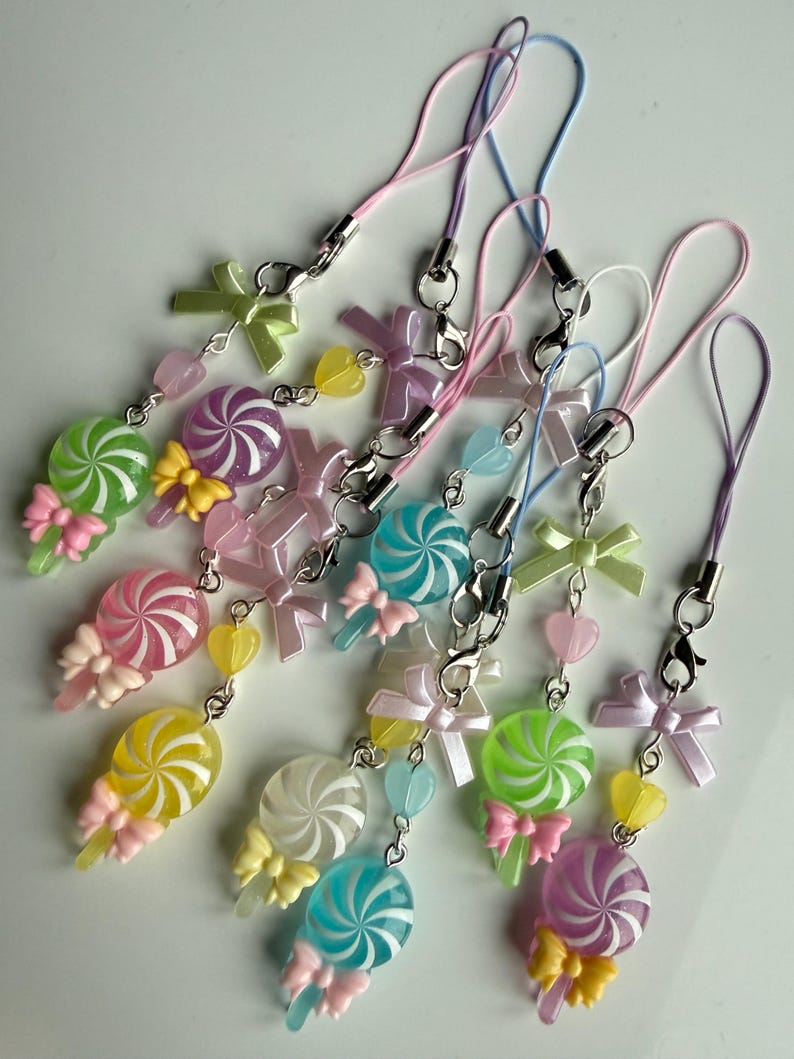 Handmade Kawaii Lollipop Phone Charm Beadsbylillixx
