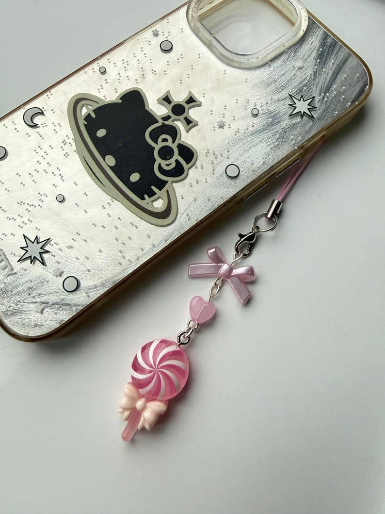 Handmade Kawaii Lollipop Phone Charm Beadsbylillixx