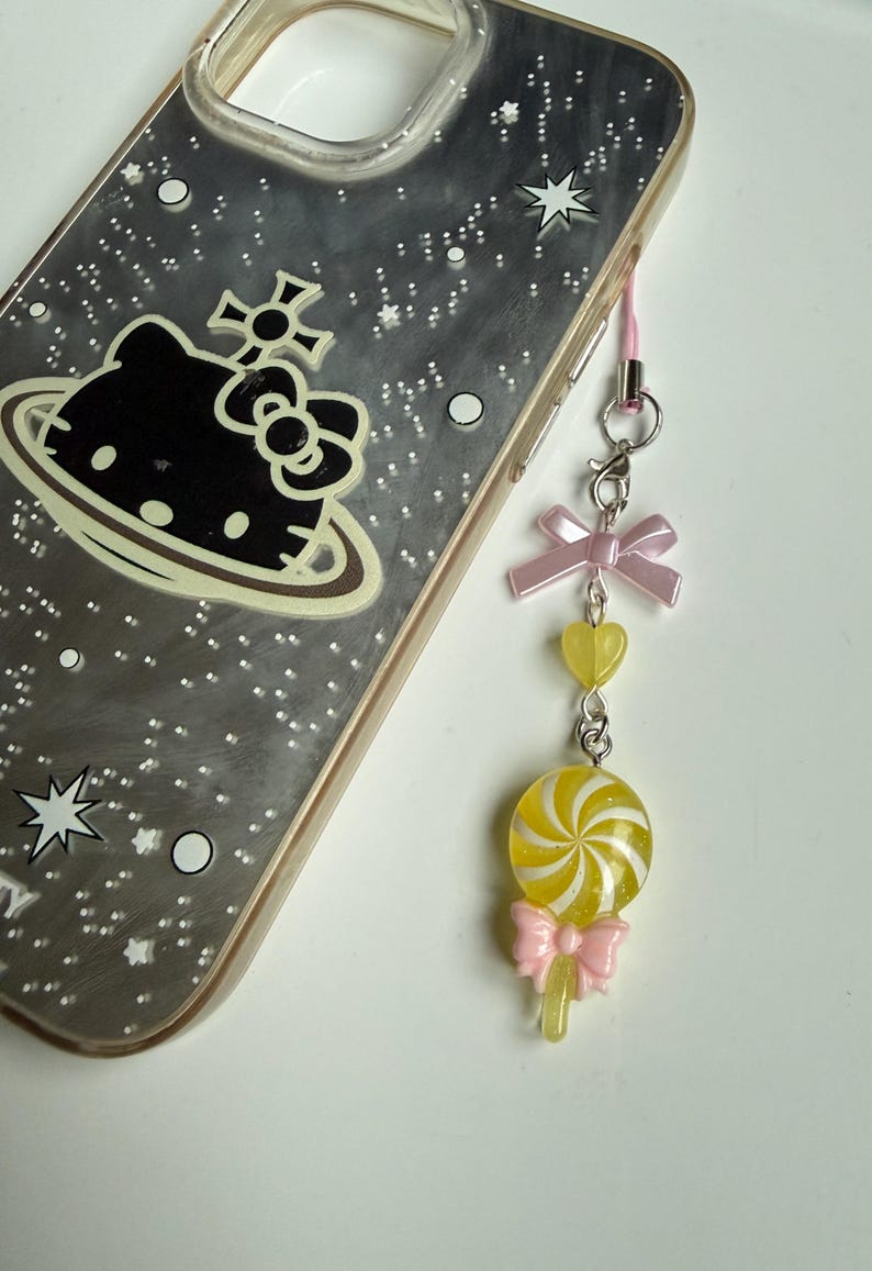 Handmade Kawaii Lollipop Phone Charm Beadsbylillixx