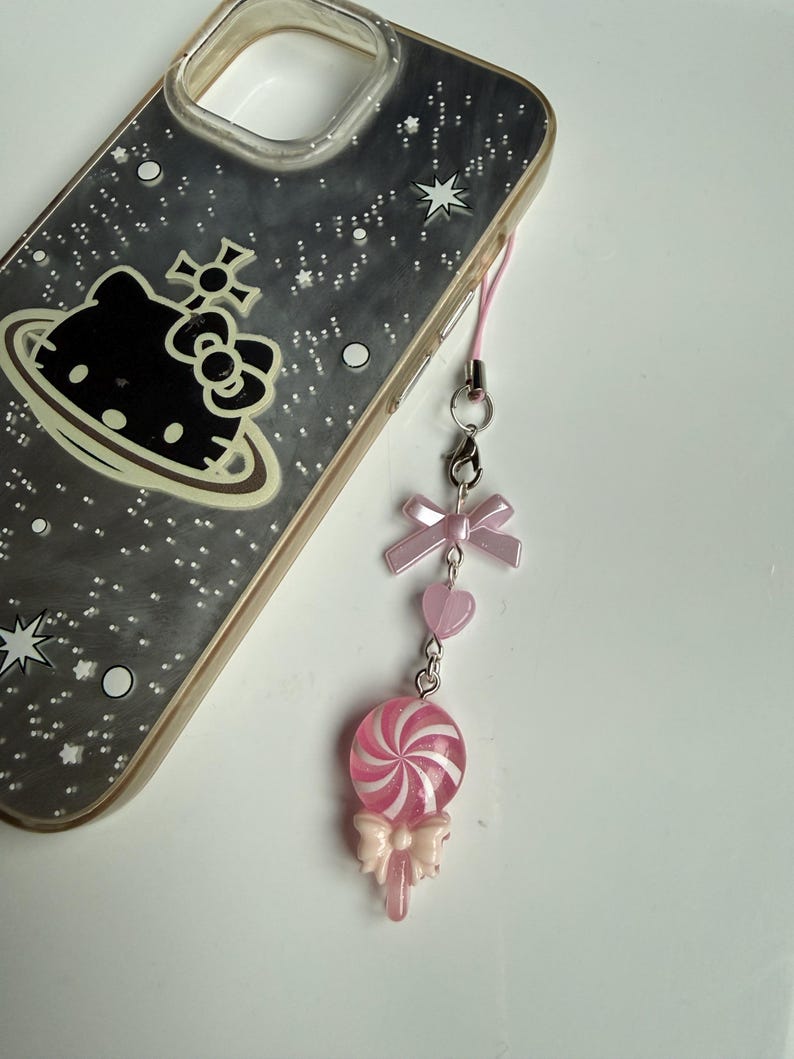 Handmade Kawaii Lollipop Phone Charm Beadsbylillixx